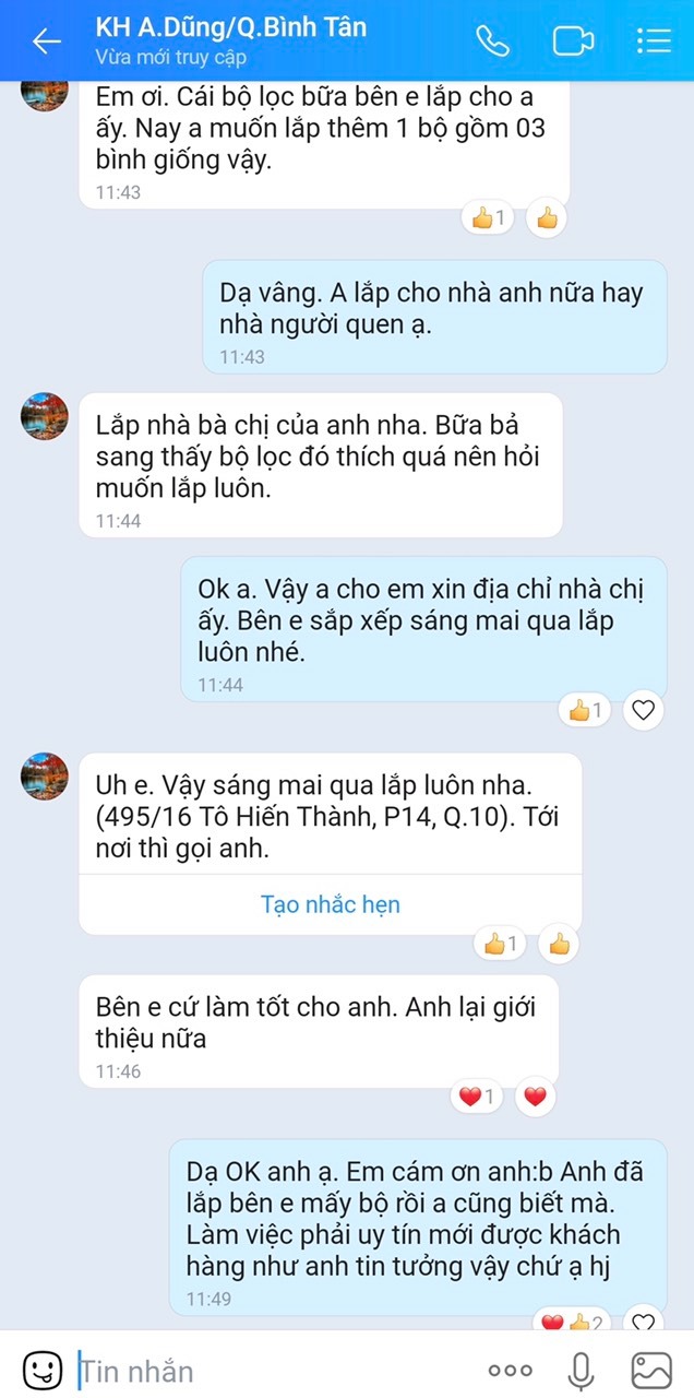 Khách hàng Anh Dũng - Q.Bình Tân